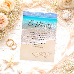 Carte D'accompagnement Blue Ocean Waves Plage tropicale Mariage