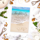 Carte D'accompagnement Blue Ocean Waves Plage tropicale Mariage