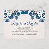 Carte D'accompagnement Blue Orange Floral Elegant Fiesta Spanish Wedding (Devant)