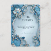 Carte D'accompagnement Blue Ornate Floral Detail Enclosure Card (Devant)