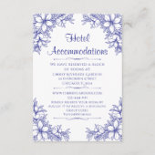 Carte D'accompagnement Blue Ornate Mariage Hôtel Hébergement (Devant)