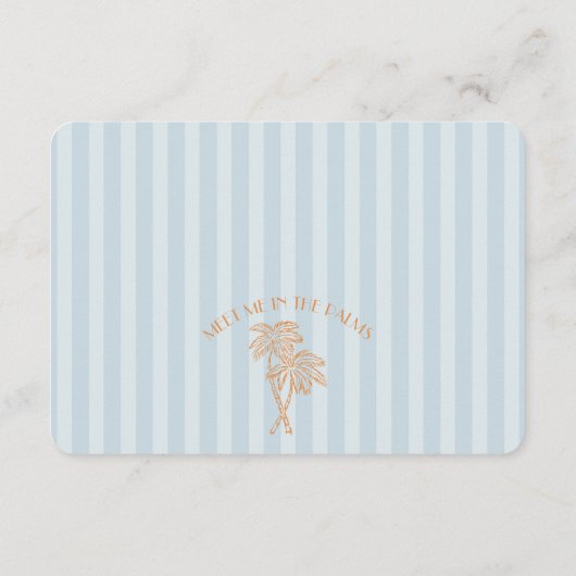Carte D'accompagnement Blue Palm Springs Pastel Beach Registry Insertion (Dos)