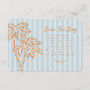 Carte D'accompagnement Blue Palm Springs Pastel Books for Baby Insert