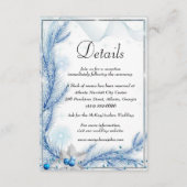 Carte D'accompagnement Blue Pine Winter Noël Détails du Mariage (Devant)