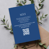 Carte D'accompagnement Blue QR Code Wedding Details Timeline Card