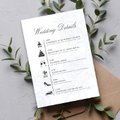 Carte D'accompagnement Blue QR Code Wedding Details Timeline Card