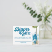 Carte D'accompagnement Blue Retro Baby à bord Surf Déchets Raffle (Debout devant)