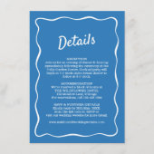 Carte D'accompagnement Blue Retro Stripes Wedding Details Card (Devant)