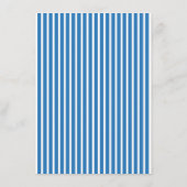 Carte D'accompagnement Blue Retro Stripes Wedding Details Card (Dos)