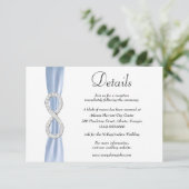 Carte D'accompagnement Blue Ribbon Diamond Infinity Détails du Mariage (Debout devant)