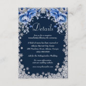 Carte D'accompagnement Blue Roses Snowflake Noël Mariages Détails (Devant)