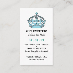 Carte D'accompagnement Blue Royal Crown, Obtenez excité et Enregistrer la