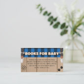 Carte D'accompagnement Blue Rustic Plaid Books pour bébé (Debout devant)
