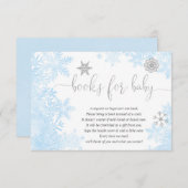 Carte D'accompagnement Blue silver snowflake garçon baby shower demande d (Devant / Derrière)