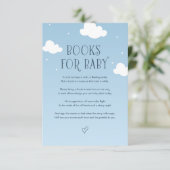 Carte D'accompagnement Blue Sky Clouds Stars Livres pour bébé (Debout devant)