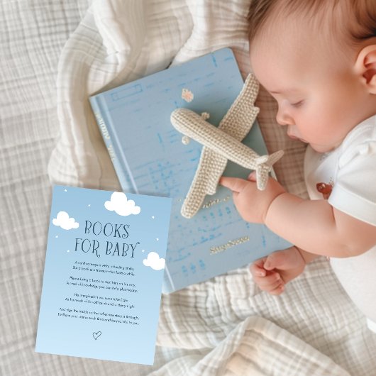 Carte D'accompagnement Blue Sky Clouds Stars Livres pour bébé