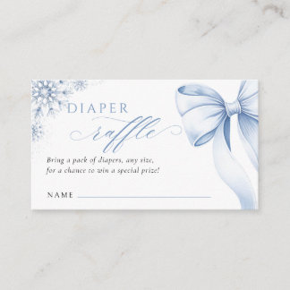 Carte D'accompagnement Blue Snowflake Baby Shower Diaper Raffle