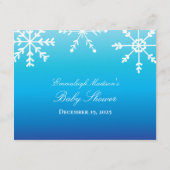 Carte D'accompagnement Blue Snowflake Nom Suggestions Baby shower Jeu (Dos)