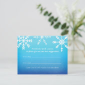 Carte D'accompagnement Blue Snowflake Nom Suggestions Baby shower Jeu (Debout devant)