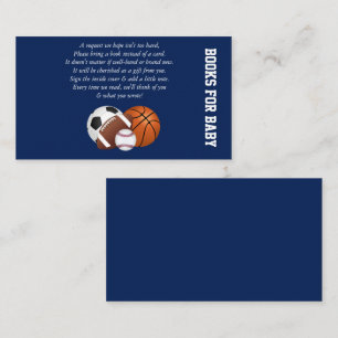 Carte D'accompagnement Blue Sports Baby shower Livres pour Baby Enclume C