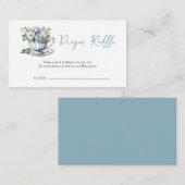 Carte D'accompagnement Blue Tea Party Boy Baby shower Déchets Raffle (Devant / Derrière)