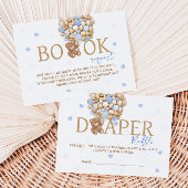 Carte D'accompagnement Blue Teddy Bear Balloons Demande de réservation