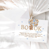 Carte D'accompagnement Blue Teddy Bear Balloons Demande de réservation