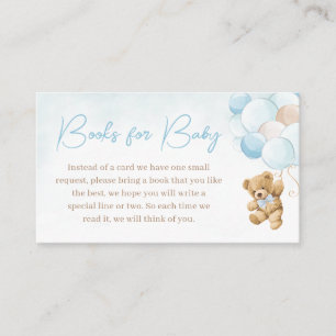 Carte D'accompagnement Blue Teddy Bear Balloons Livres pour bébé