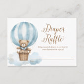 Carte D'accompagnement Blue Teddy Bear Boy Baby shower Déchets Raffle (Devant)