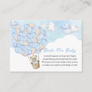 Carte D'accompagnement Blue Teddy Bear Flying Balloons Livres pour bébé