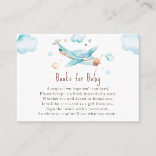 Carte D'accompagnement Blue Toy Avion Boy Baby shower Demande de réservat