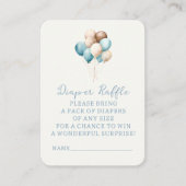 Carte D'accompagnement Blue Toy Bear Balloons Baby shower Déchets Raffle (Devant)