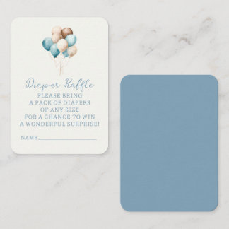 Carte D'accompagnement Blue Toy Bear Balloons Baby shower Déchets Raffle