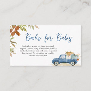 Carte D'accompagnement Blue Truck Fall Citrouille Baby showers Livres pou