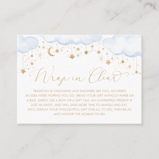 Carte D'accompagnement Blue Twinkle Star Baby Display Douche Wrap transpa (Devant)