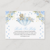 Carte D'accompagnement Blue Umbrella Teddy Bear Livres pour bébé (Devant)