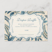 Carte D'accompagnement Blue Vintage Botanical Diapper Raffle (Devant)