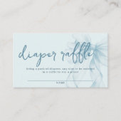 Carte D'accompagnement Blue Watercolor Bow Baby Shower Diaper Raffle (Devant)