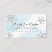 Carte D'accompagnement Blue Watercolor Silver Snowflakes Demande de réser (Devant)