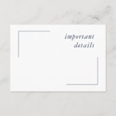 Carte D'accompagnement Blue Wave Seahorse Détails du Mariage ID836 (Dos)