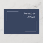 Carte D'accompagnement Blue Wave Seahorse Détails du Mariage V2 ID836 (Dos)