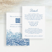 Carte D'accompagnement Blue Waves Détails du Mariage Hotel Info Code QR