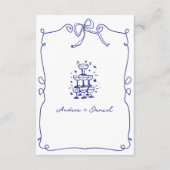 Carte D'accompagnement Blue Whimsical Quirky Main dessinée Détails du Mar (Dos)