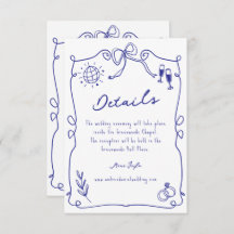 Blue Whimsical Quirky Main dessinée Détails du Mar