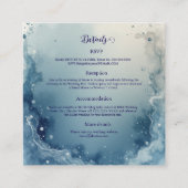 Carte D'accompagnement blue white Dreamy coastal marble ink wedding (Devant)