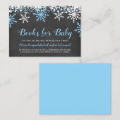 Carte D'accompagnement Blue White Snowflakes Boy Baby shower Réserver (Devant / Derrière)
