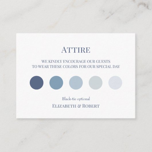 Carte D'accompagnement Blue Wildflower Garden Wedding Attire Information (Devant)