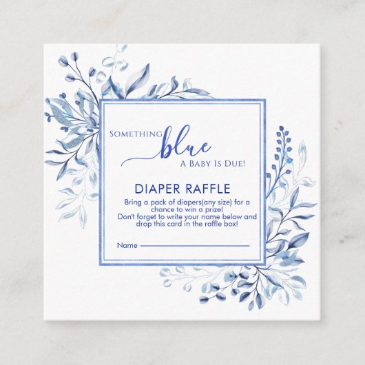 Carte D'accompagnement Blue Wildflower Something Blue Diaper Raffle  (Devant)