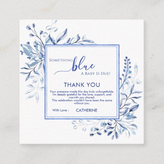Carte D'accompagnement Blue Wildflower Something Blue Thank You (Devant)