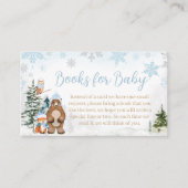 Carte D'accompagnement Blue Winter Woodland Animaux Livres pour bébé (Devant)